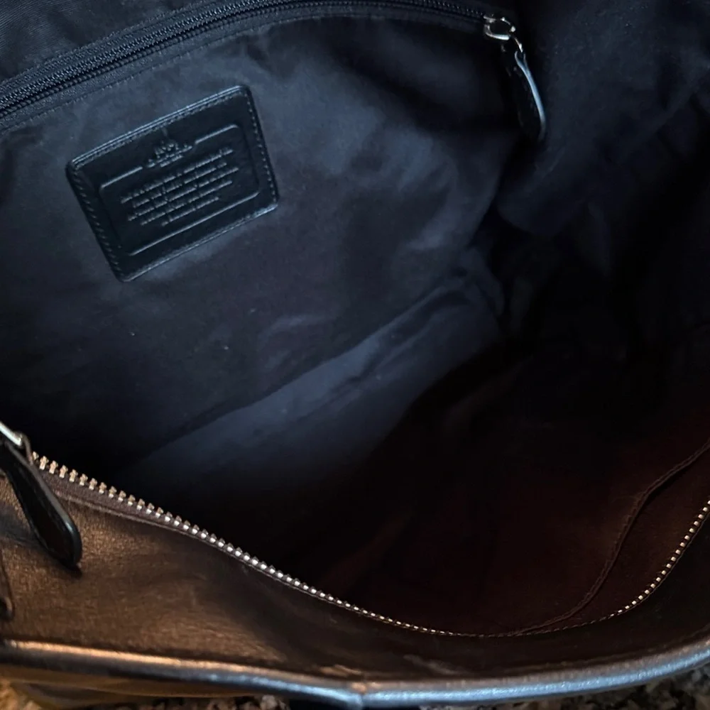 Coach Black Mercer smooth Leather Tote EUC